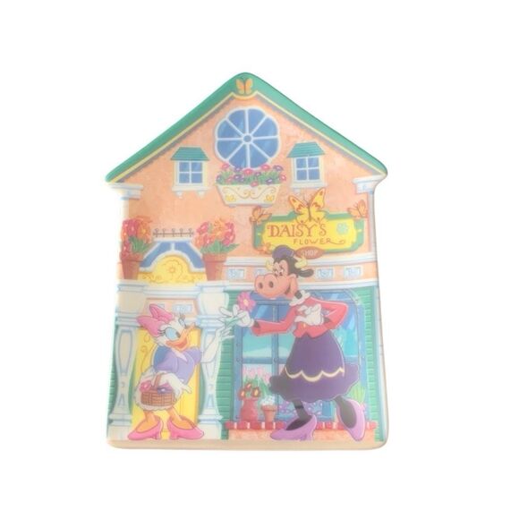 Vintage Disney Retired Daisy’s Flower Shop Mickey’s Village House Plaque - Picture 1 of 6